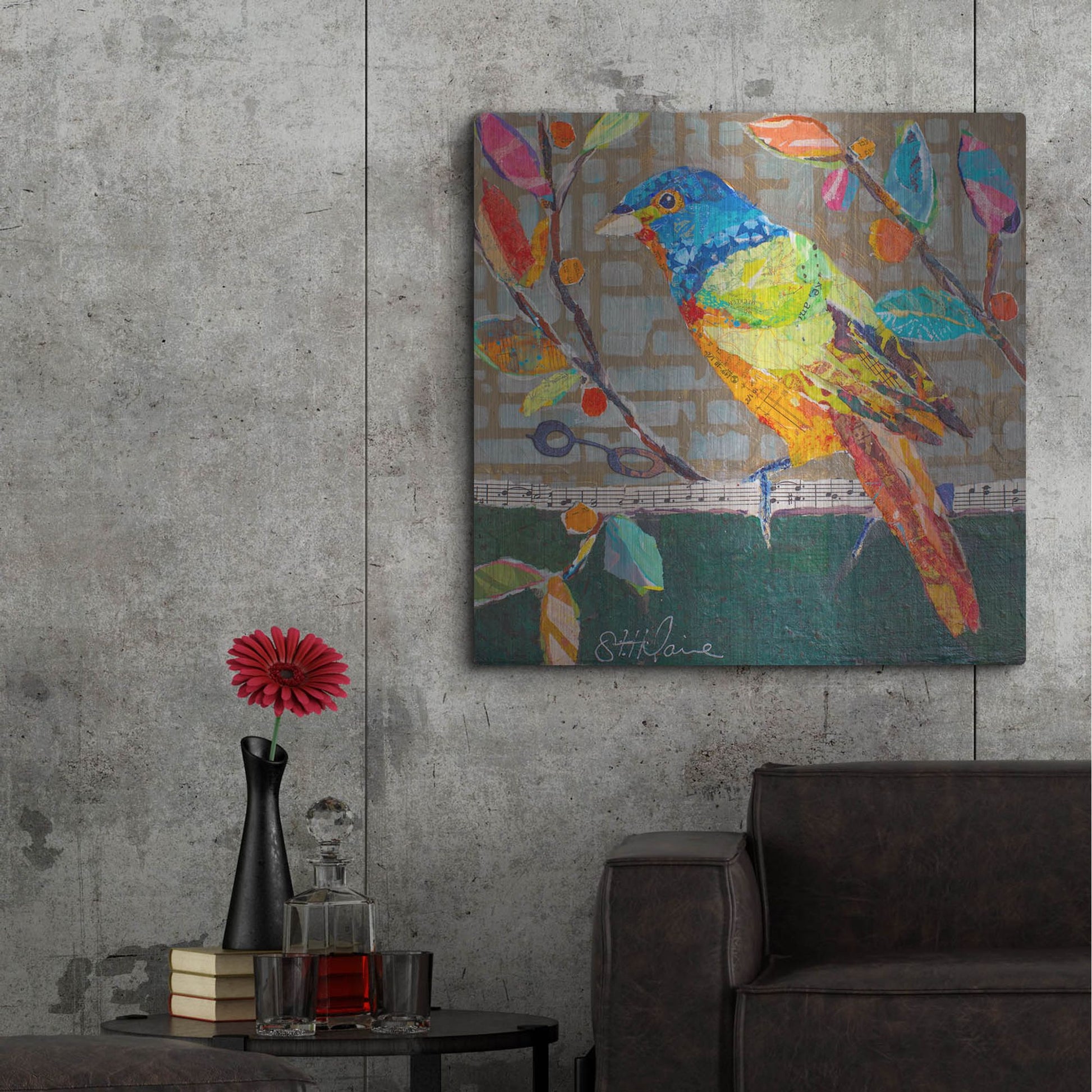 Luxe Metal Art 'Bunting Blue' by St. Hilaire Elizabeth, Metal Wall Art,36x36