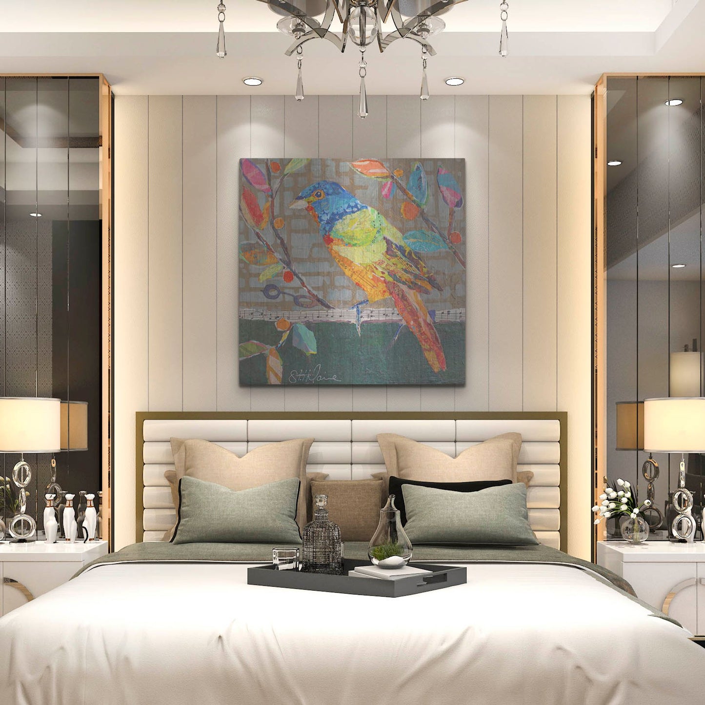 Luxe Metal Art 'Bunting Blue' by St. Hilaire Elizabeth, Metal Wall Art,36x36