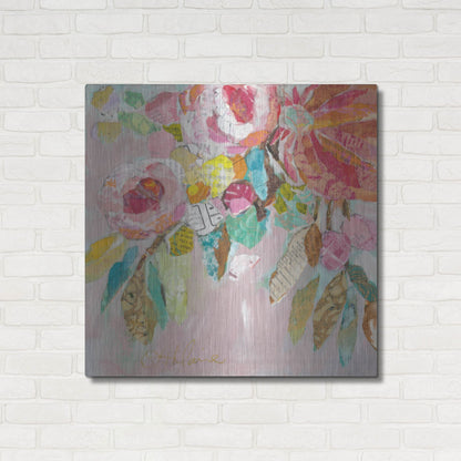 Luxe Metal Art 'Dream Floral 1' by St. Hilaire Elizabeth, Metal Wall Art,36x36