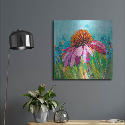 Luxe Metal Art 'Coneflower' by St. Hilaire Elizabeth, Metal Wall Art,24x24