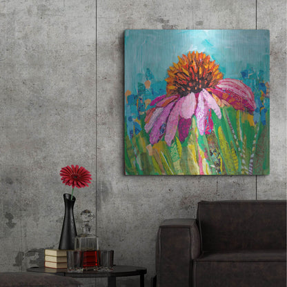 Luxe Metal Art 'Coneflower' by St. Hilaire Elizabeth, Metal Wall Art,36x36