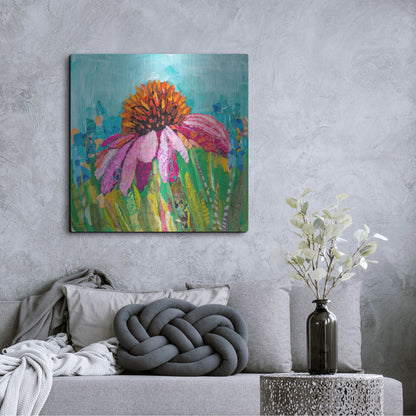 Luxe Metal Art 'Coneflower' by St. Hilaire Elizabeth, Metal Wall Art,36x36