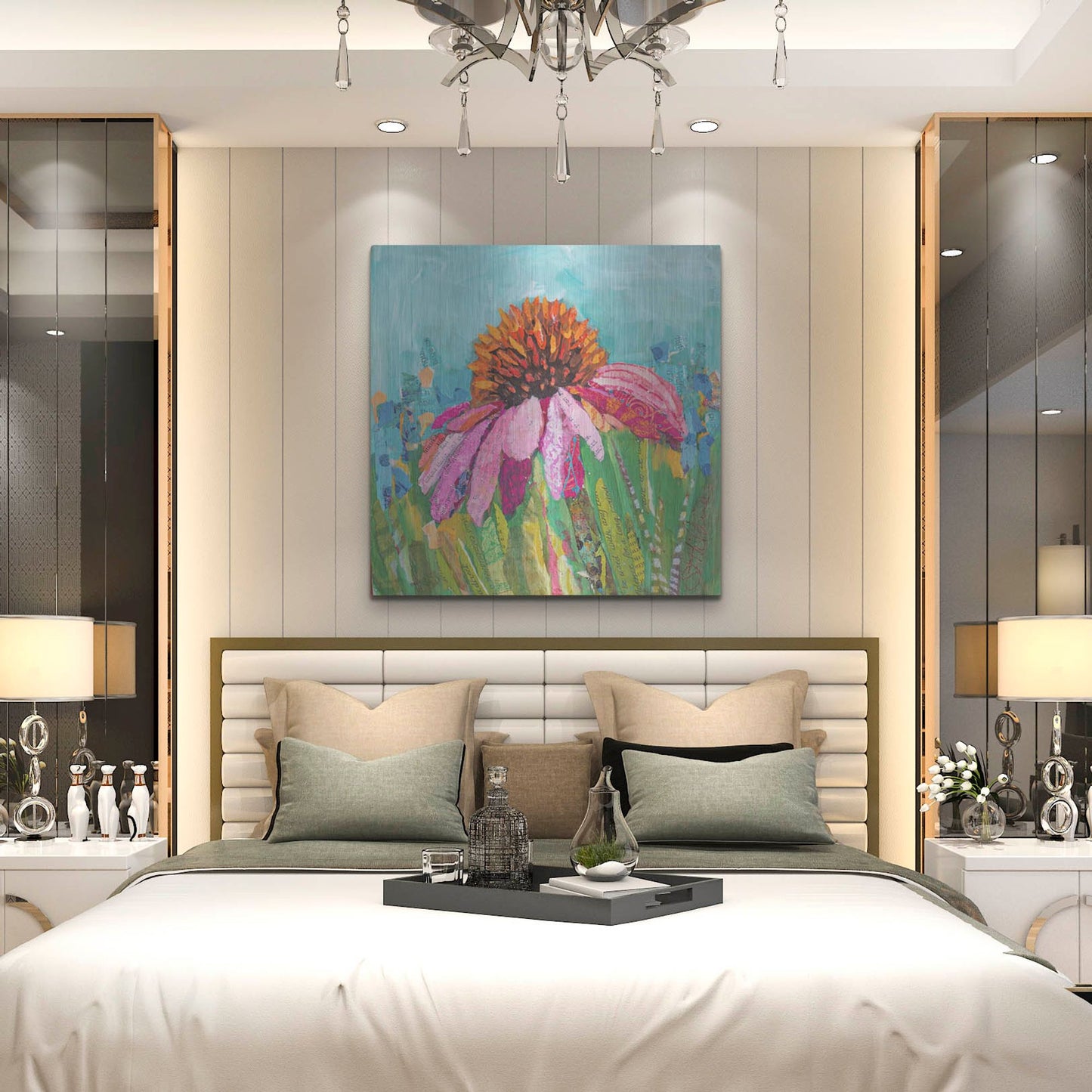 Luxe Metal Art 'Coneflower' by St. Hilaire Elizabeth, Metal Wall Art,36x36