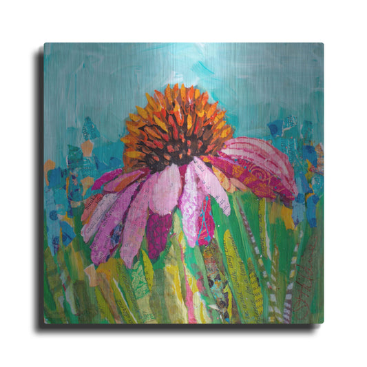 Luxe Metal Art 'Coneflower' by St. Hilaire Elizabeth, Metal Wall Art