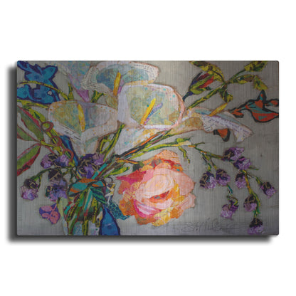 Luxe Metal Art 'Calla Lillies' by St. Hilaire Elizabeth, Metal Wall Art