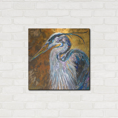 Luxe Metal Art 'Great Blue Heron' by St. Hilaire Elizabeth, Metal Wall Art,24x24