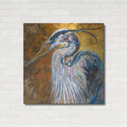 Luxe Metal Art 'Great Blue Heron' by St. Hilaire Elizabeth, Metal Wall Art,36x36