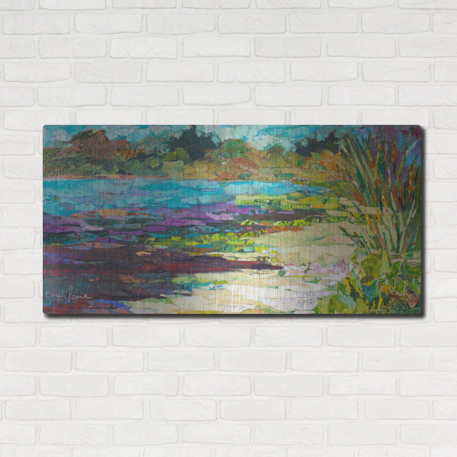 Luxe Metal Art 'Wekiva Sand Lake' by St. Hilaire Elizabeth, Metal Wall Art,48x24