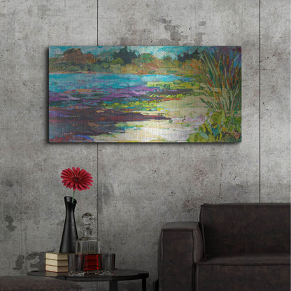 Luxe Metal Art 'Wekiva Sand Lake' by St. Hilaire Elizabeth, Metal Wall Art,48x24