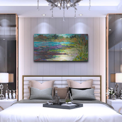 Luxe Metal Art 'Wekiva Sand Lake' by St. Hilaire Elizabeth, Metal Wall Art,48x24