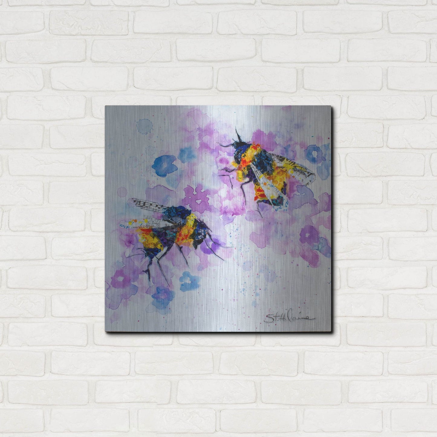 Luxe Metal Art 'We Are Bees' by St. Hilaire Elizabeth, Metal Wall Art,24x24