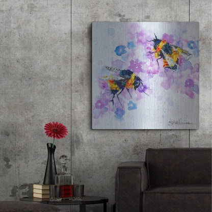 Luxe Metal Art 'We Are Bees' by St. Hilaire Elizabeth, Metal Wall Art,36x36