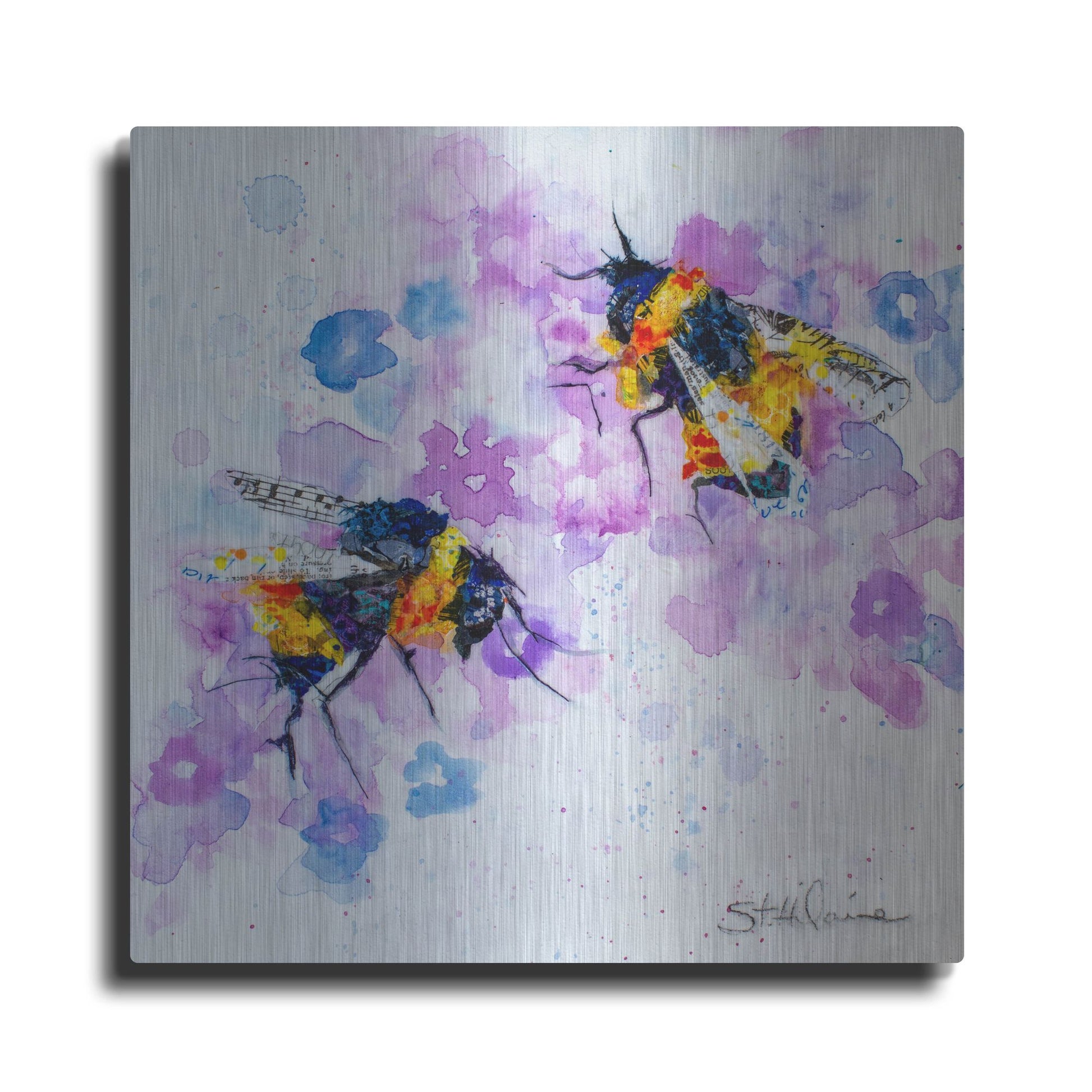 Luxe Metal Art 'We Are Bees' by St. Hilaire Elizabeth, Metal Wall Art