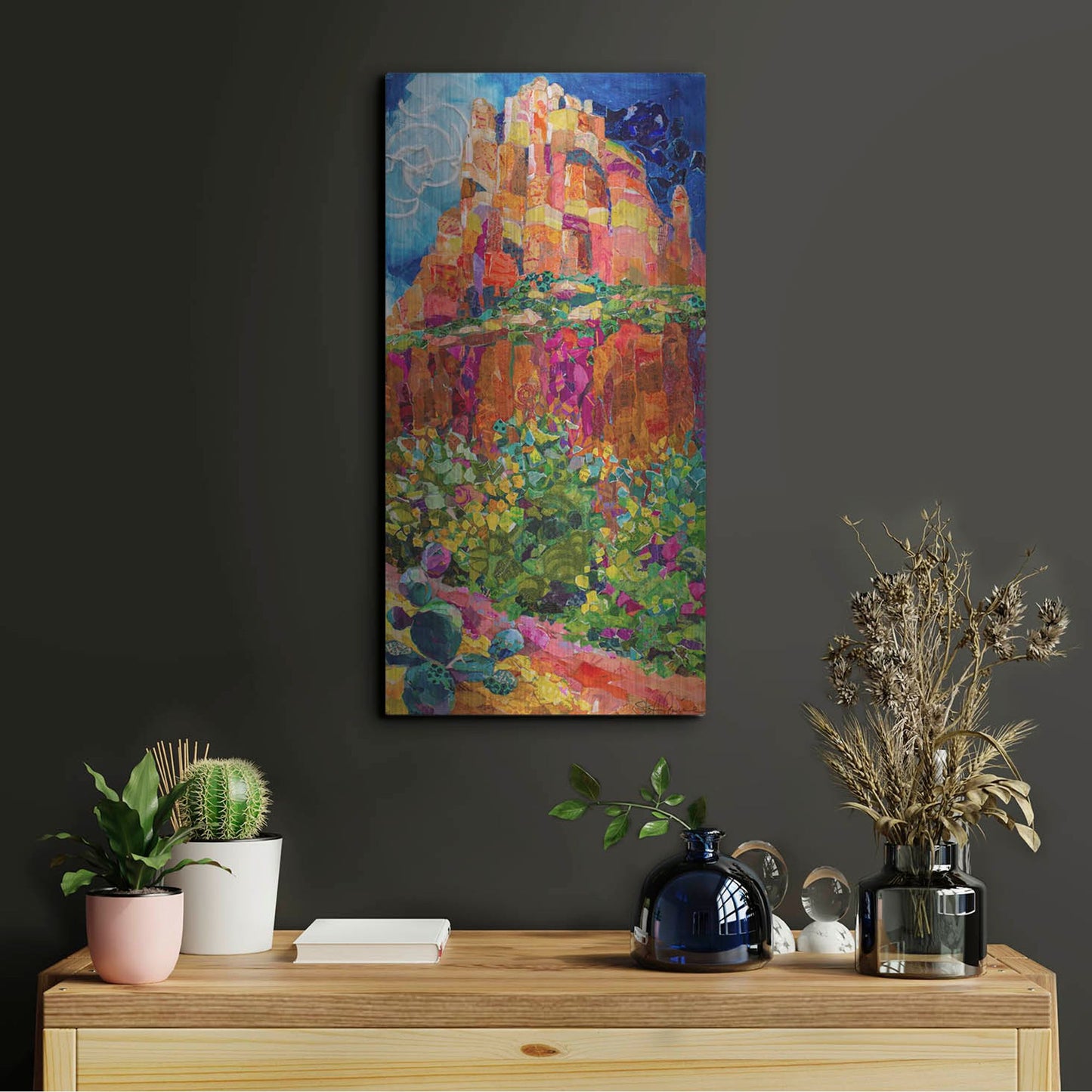 Luxe Metal Art 'Magic Mountain' by St. Hilaire Elizabeth, Metal Wall Art,12x24