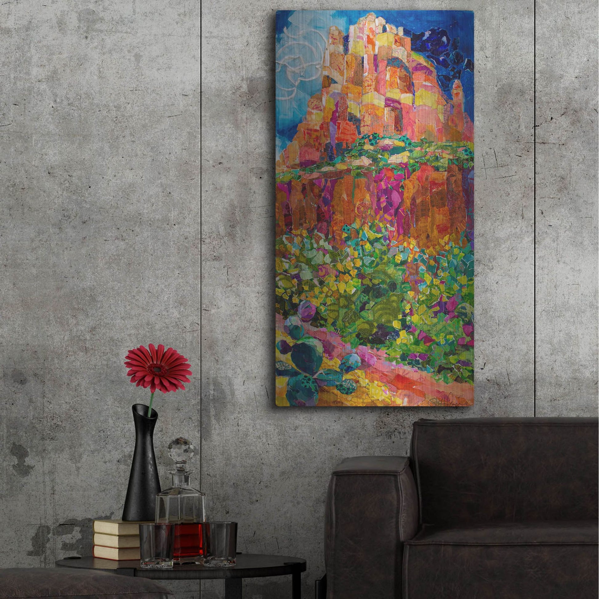 Luxe Metal Art 'Magic Mountain' by St. Hilaire Elizabeth, Metal Wall Art,24x48