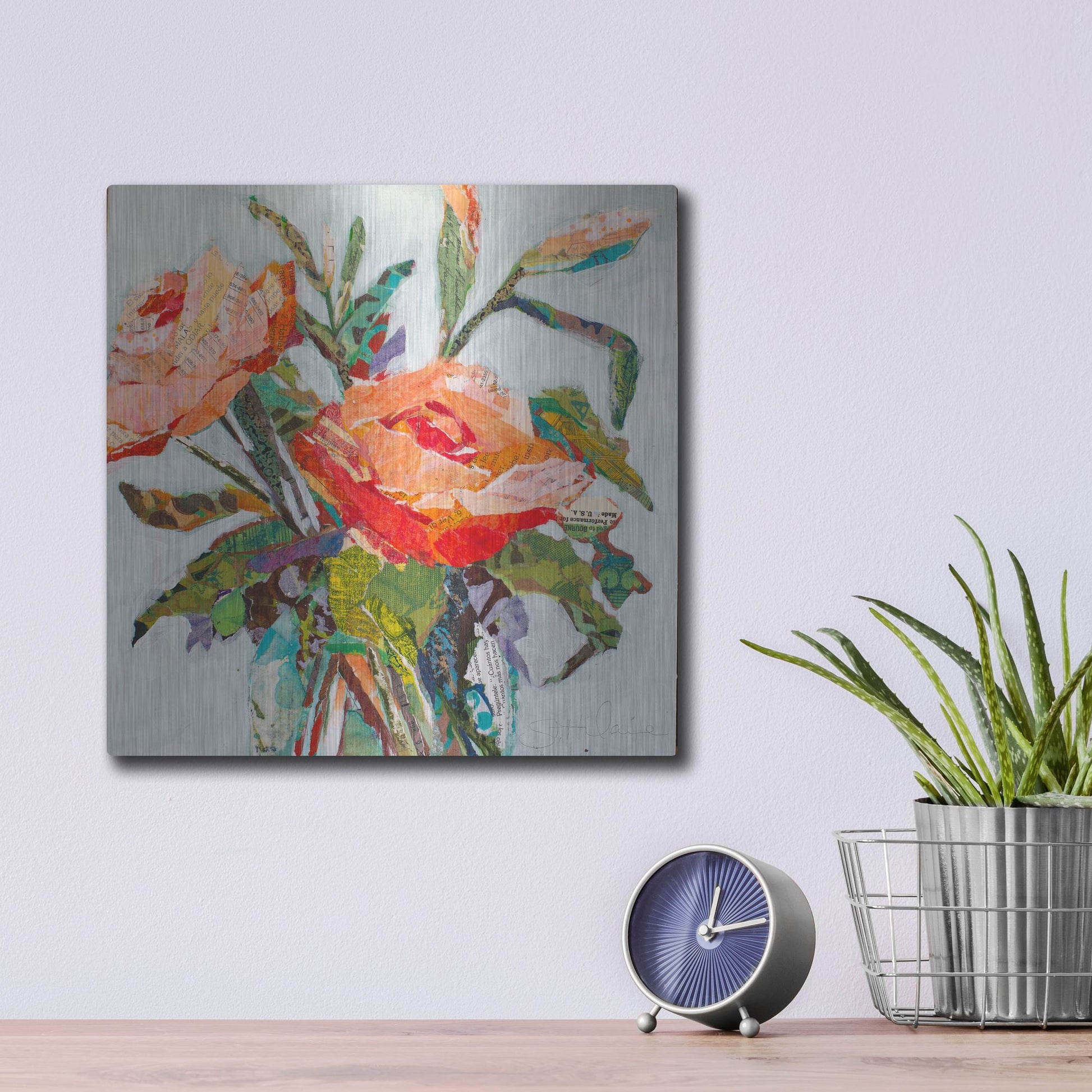 Luxe Metal Art 'Hacienda Dream' by St. Hilaire Elizabeth, Metal Wall Art,12x12