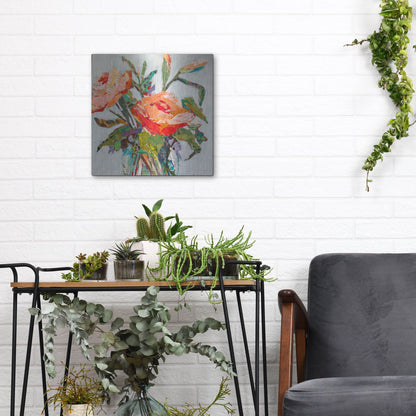 Luxe Metal Art 'Hacienda Dream' by St. Hilaire Elizabeth, Metal Wall Art,12x12