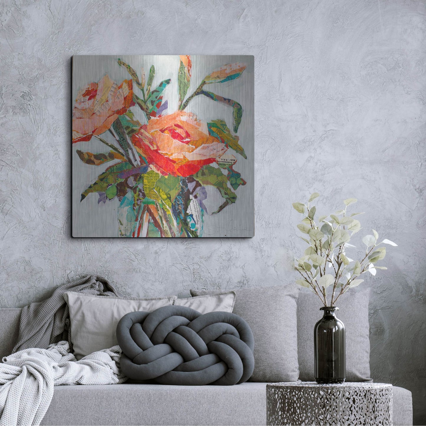 Luxe Metal Art 'Hacienda Dream' by St. Hilaire Elizabeth, Metal Wall Art,36x36