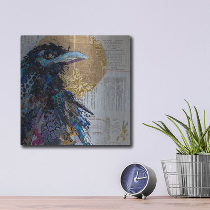 Luxe Metal Art 'Raven 7' by St. Hilaire Elizabeth, Metal Wall Art,12x12