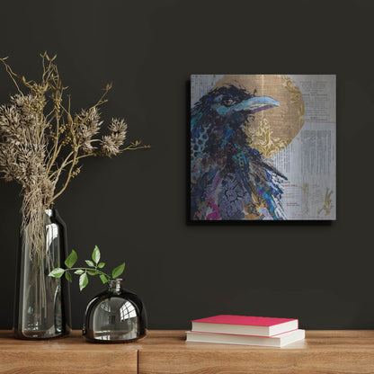 Luxe Metal Art 'Raven 7' by St. Hilaire Elizabeth, Metal Wall Art,12x12