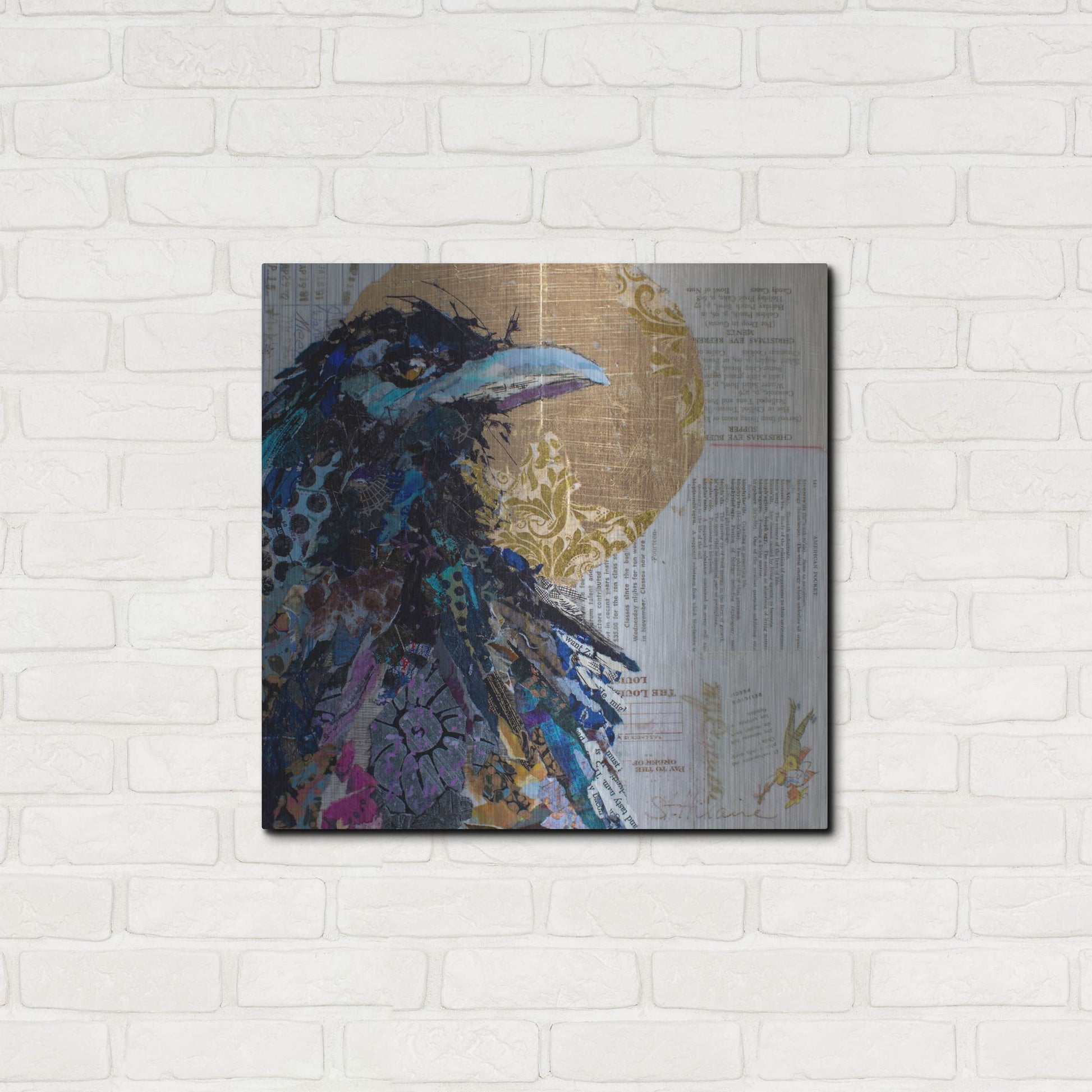 Luxe Metal Art 'Raven 7' by St. Hilaire Elizabeth, Metal Wall Art,24x24