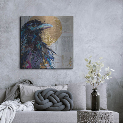 Luxe Metal Art 'Raven 7' by St. Hilaire Elizabeth, Metal Wall Art,36x36