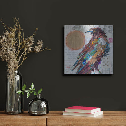 Luxe Metal Art 'Golden Crow' by St. Hilaire Elizabeth, Metal Wall Art,12x12