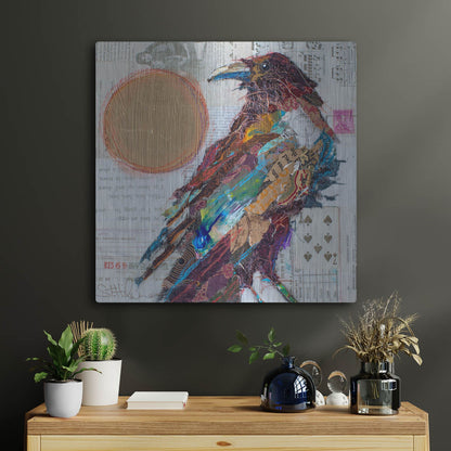 Luxe Metal Art 'Golden Crow' by St. Hilaire Elizabeth, Metal Wall Art,24x24