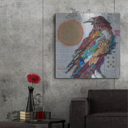 Luxe Metal Art 'Golden Crow' by St. Hilaire Elizabeth, Metal Wall Art,36x36