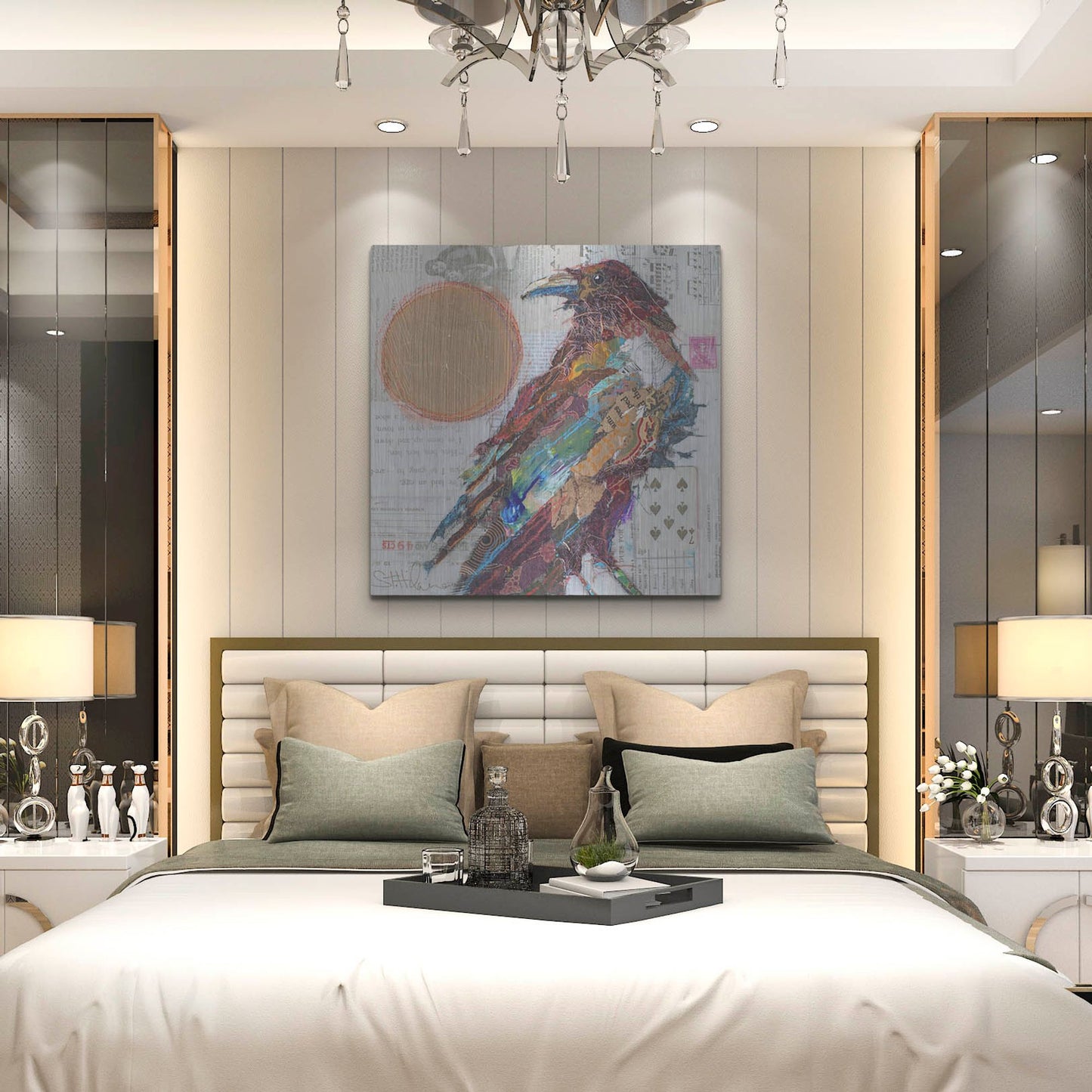 Luxe Metal Art 'Golden Crow' by St. Hilaire Elizabeth, Metal Wall Art,36x36