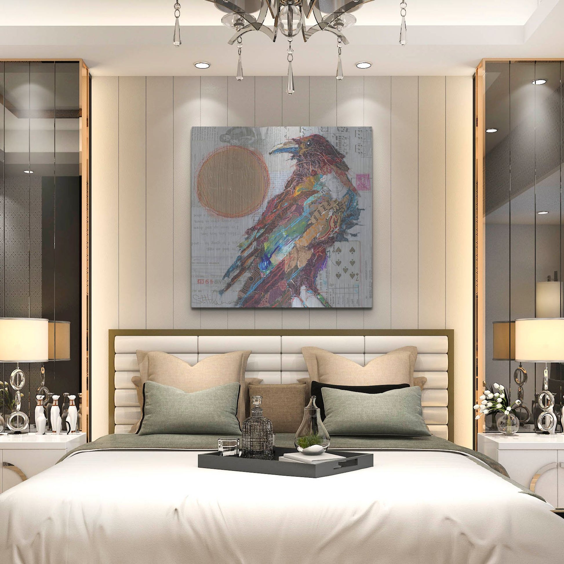 Luxe Metal Art 'Golden Crow' by St. Hilaire Elizabeth, Metal Wall Art,36x36