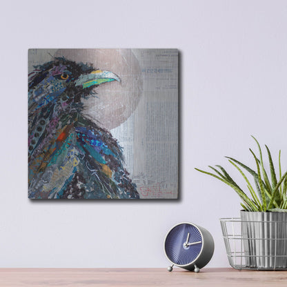 Luxe Metal Art 'Raven 3' by St. Hilaire Elizabeth, Metal Wall Art,12x12