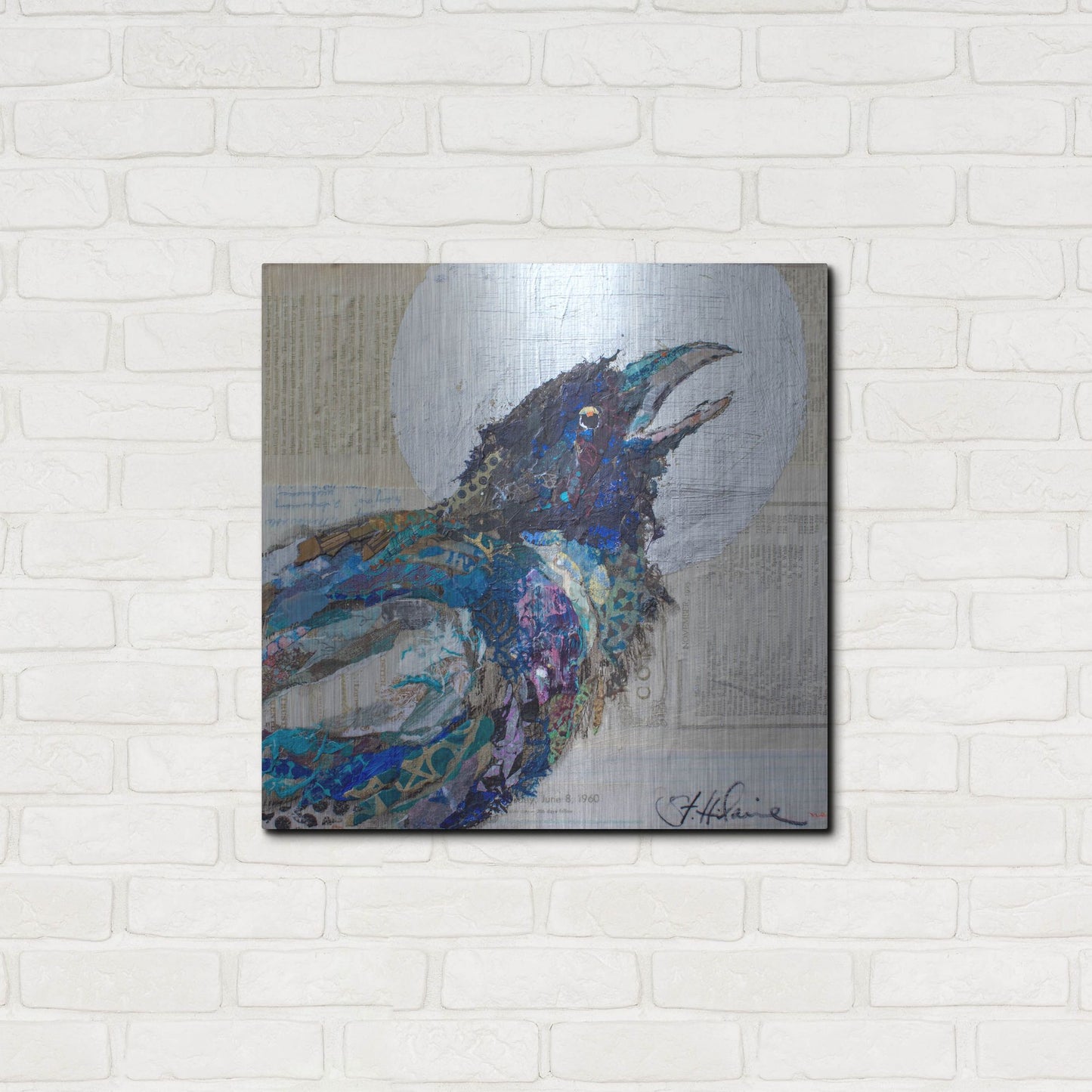 Luxe Metal Art 'Raven 6' by St. Hilaire Elizabeth, Metal Wall Art,24x24