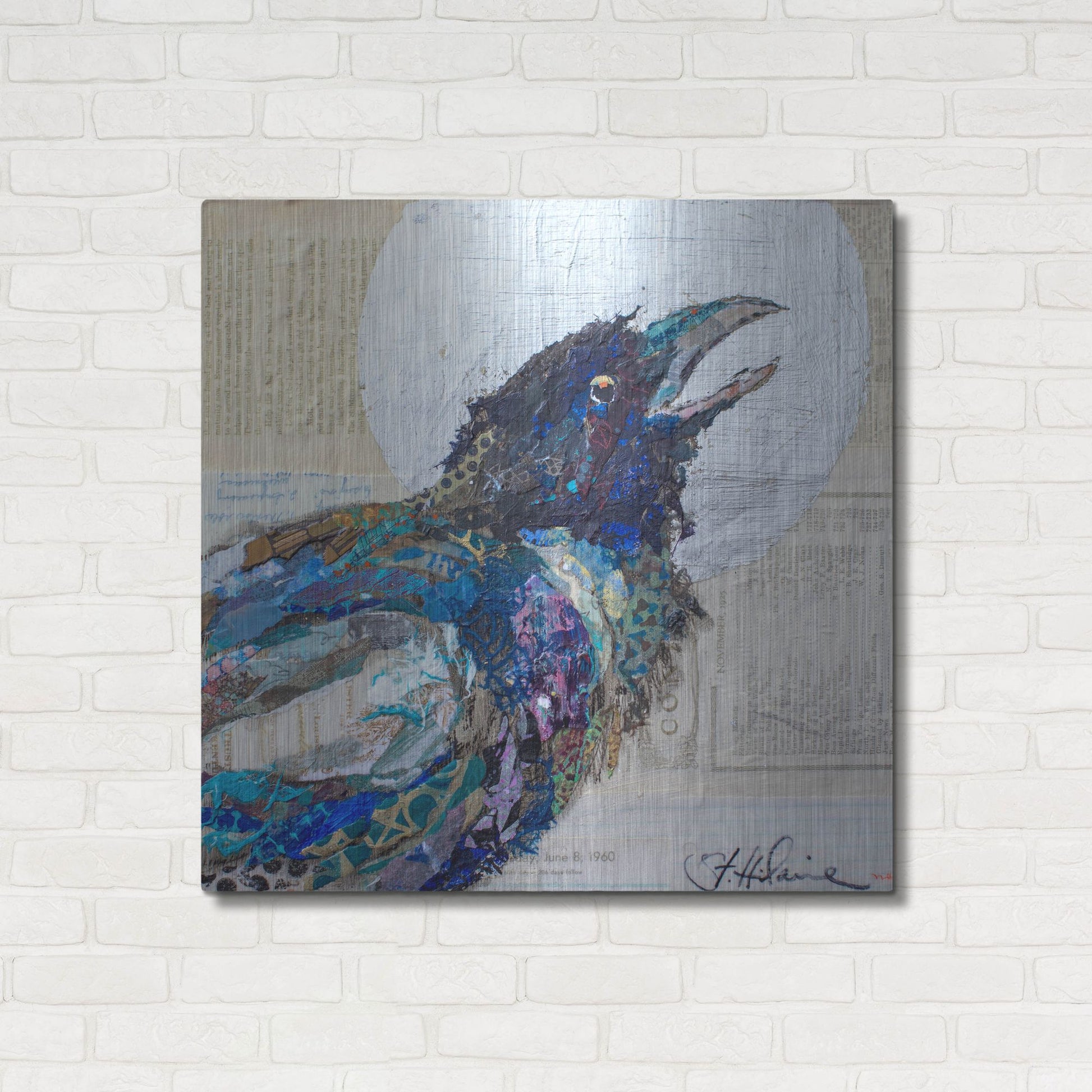 Luxe Metal Art 'Raven 6' by St. Hilaire Elizabeth, Metal Wall Art,36x36