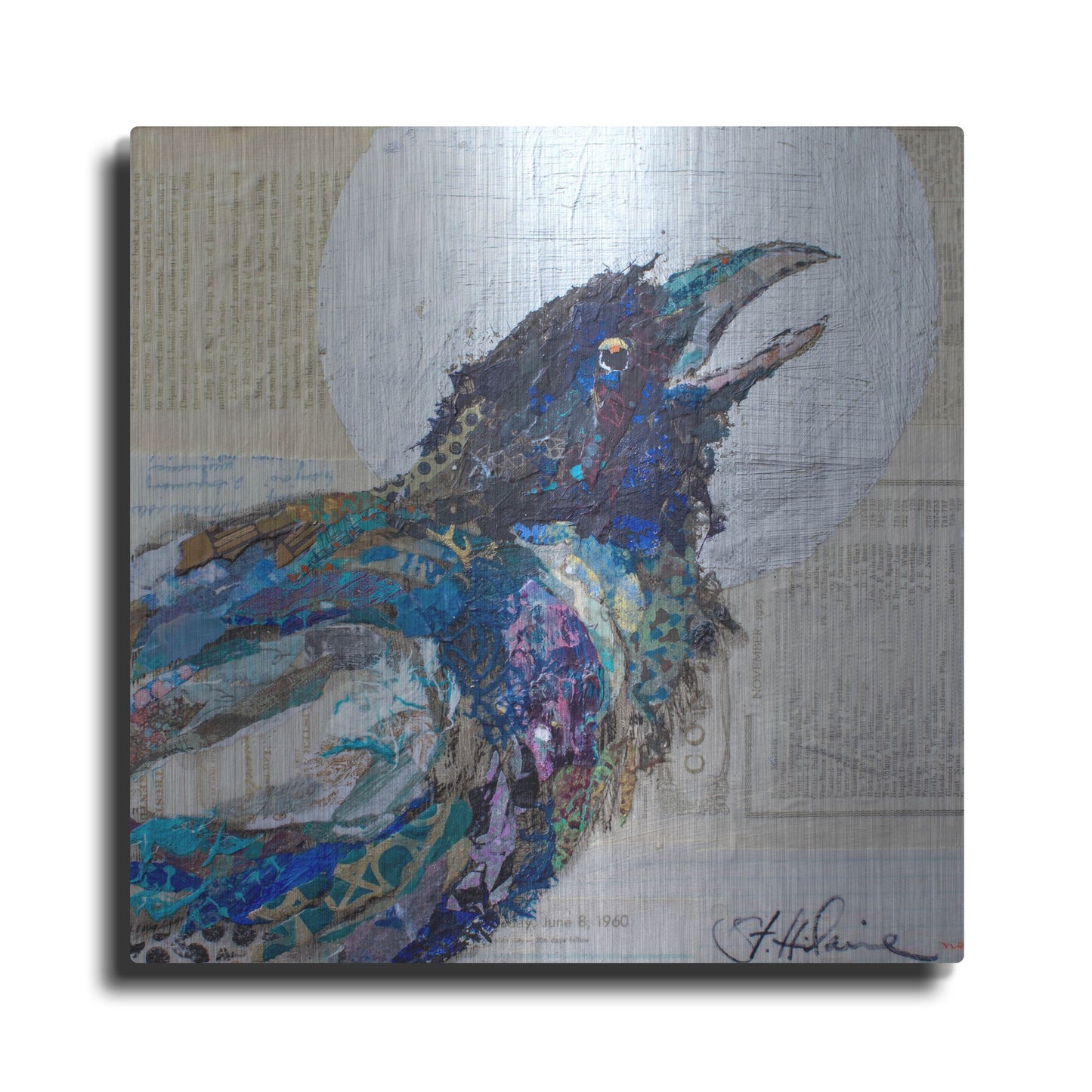 Luxe Metal Art 'Raven 6' by St. Hilaire Elizabeth, Metal Wall Art