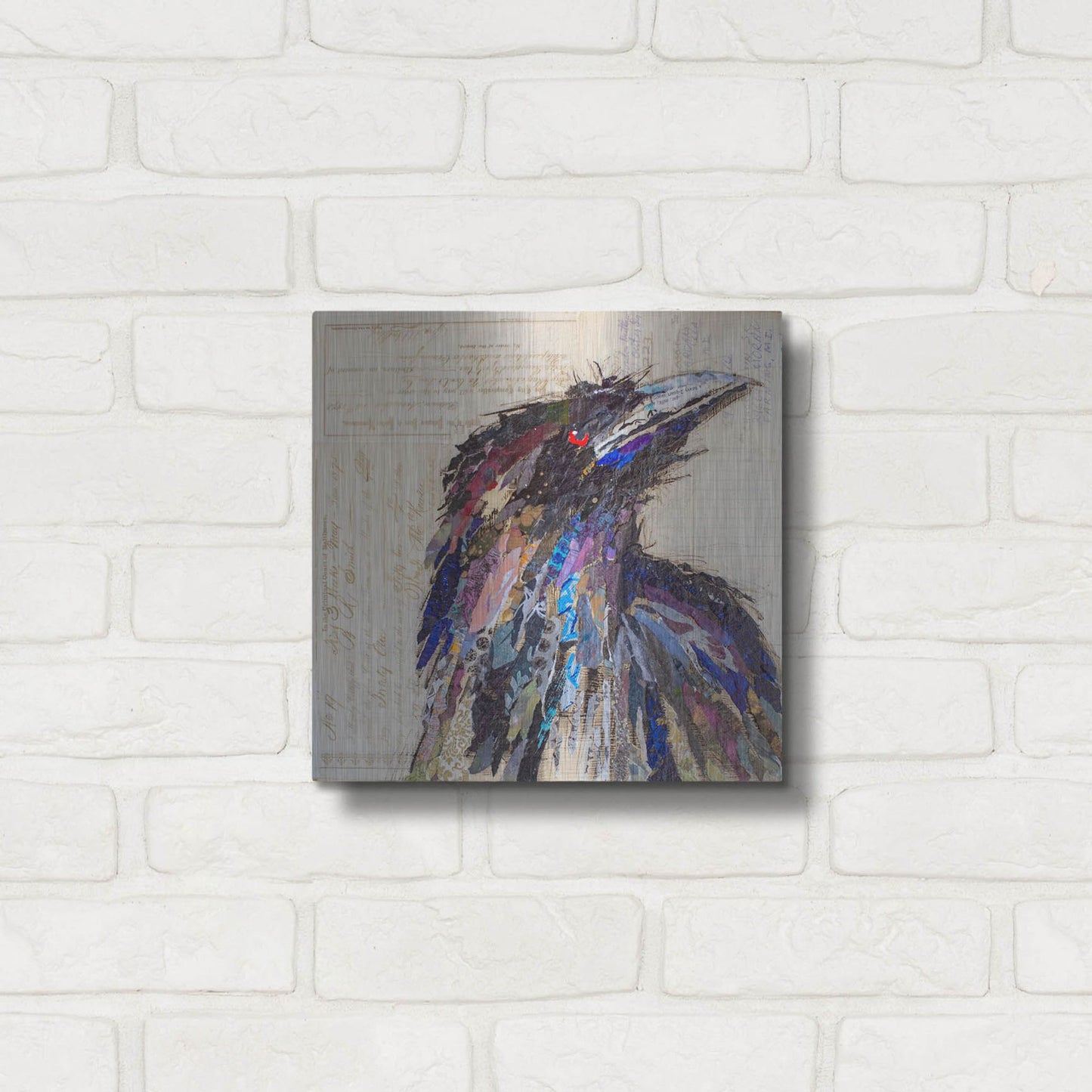 Luxe Metal Art 'Raven 2' by St. Hilaire Elizabeth, Metal Wall Art,12x12