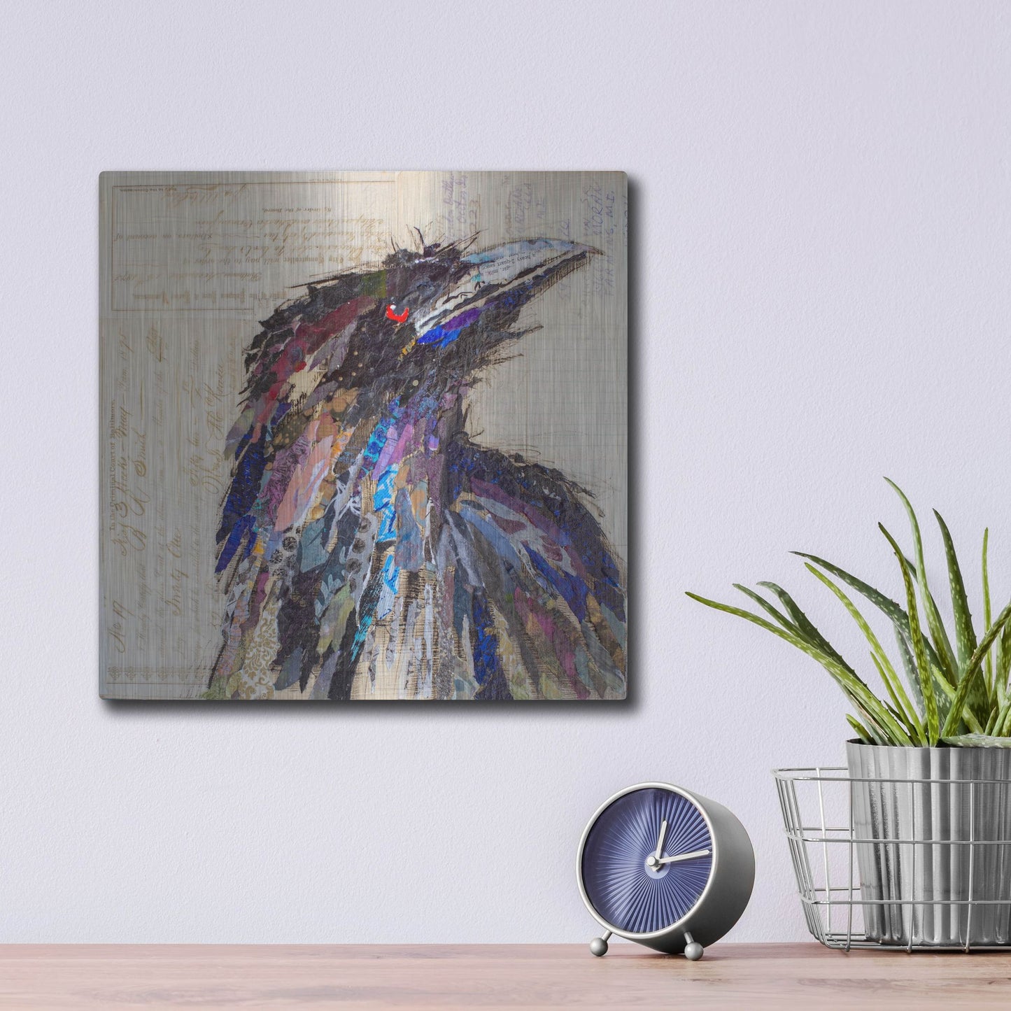 Luxe Metal Art 'Raven 2' by St. Hilaire Elizabeth, Metal Wall Art,12x12