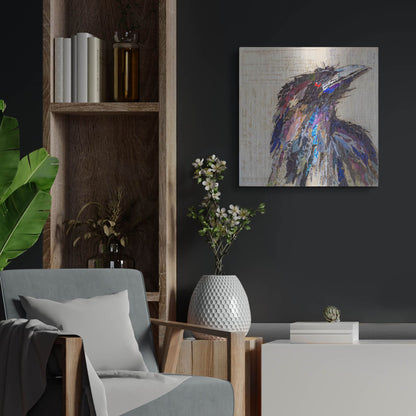Luxe Metal Art 'Raven 2' by St. Hilaire Elizabeth, Metal Wall Art,24x24