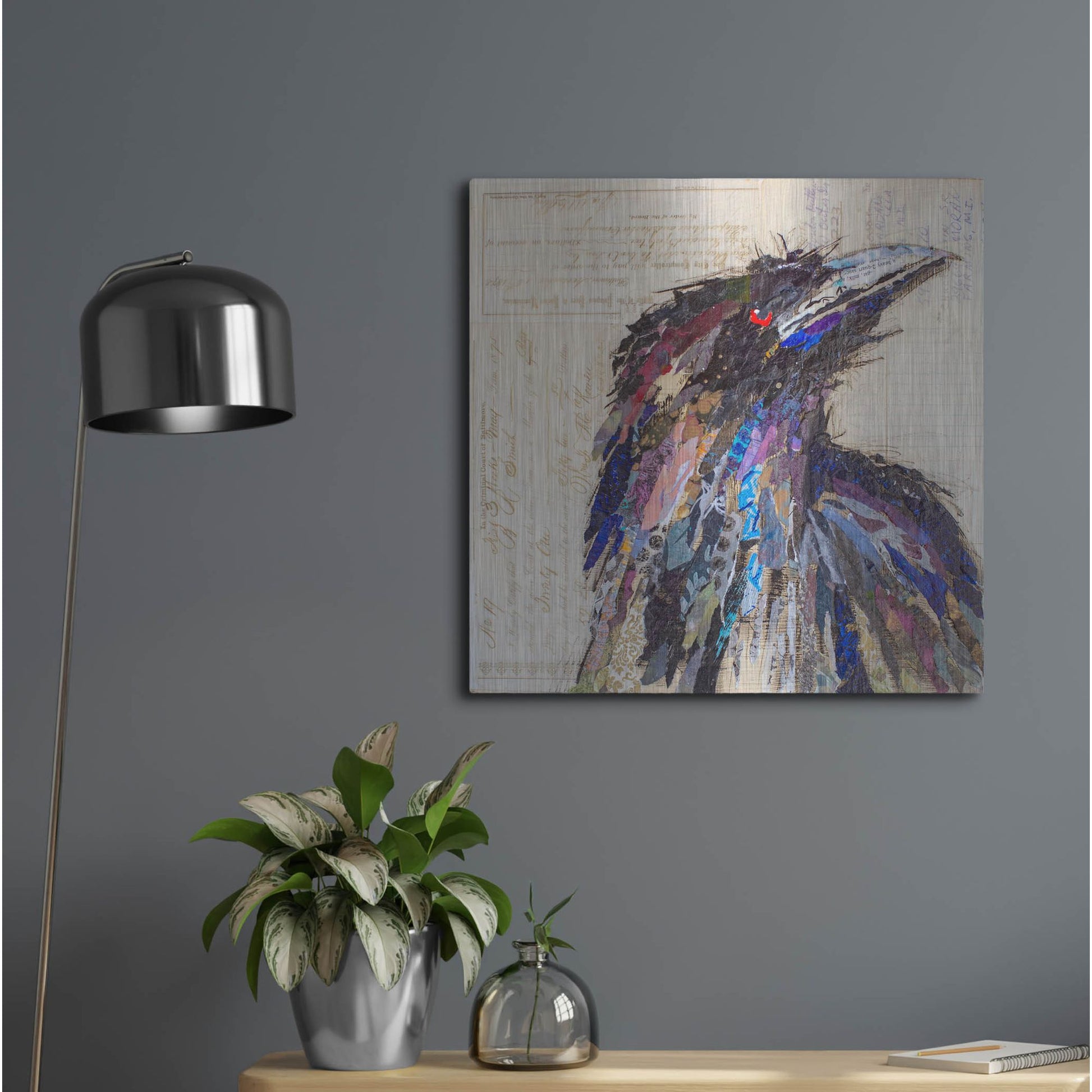 Luxe Metal Art 'Raven 2' by St. Hilaire Elizabeth, Metal Wall Art,24x24