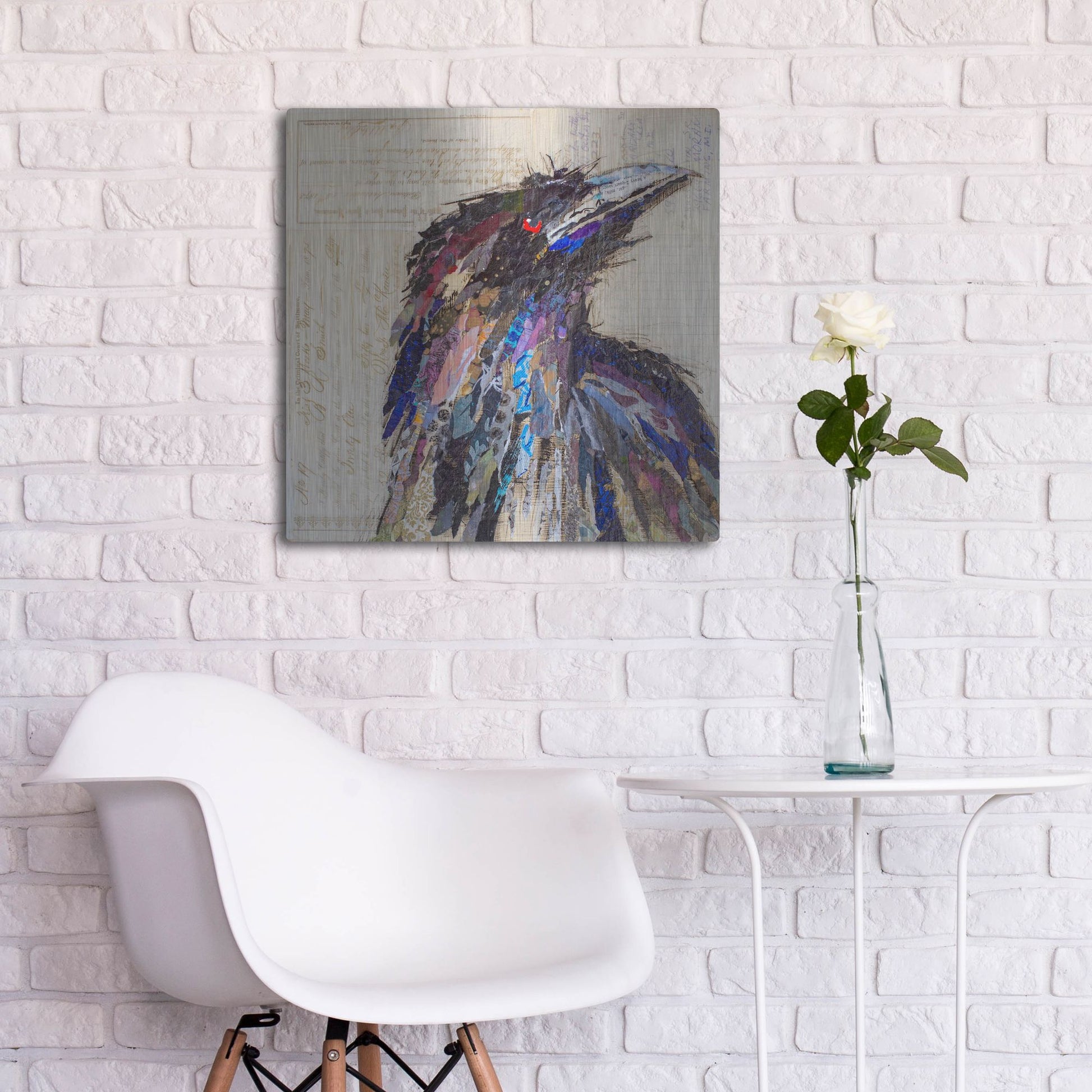 Luxe Metal Art 'Raven 2' by St. Hilaire Elizabeth, Metal Wall Art,24x24