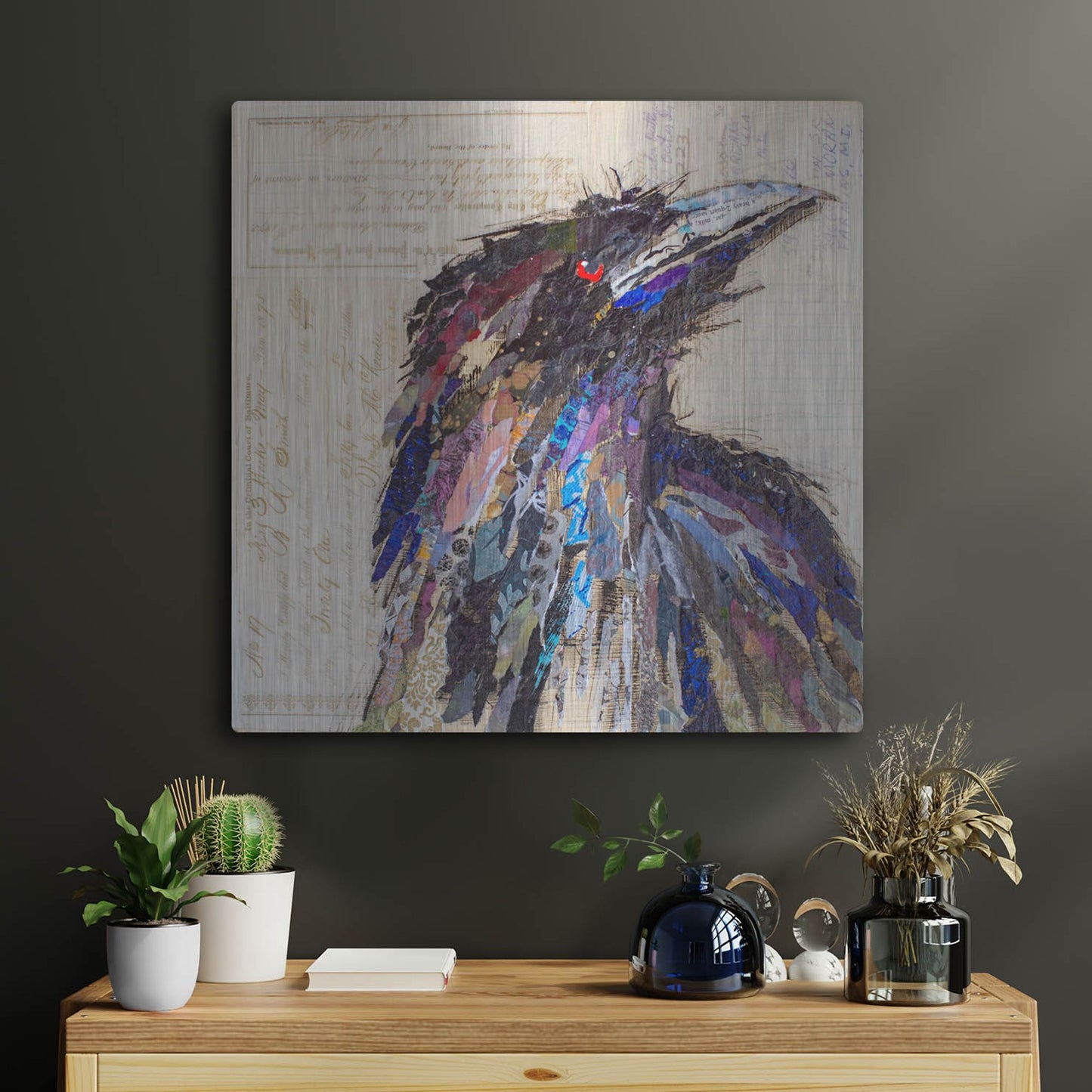 Luxe Metal Art 'Raven 2' by St. Hilaire Elizabeth, Metal Wall Art,24x24