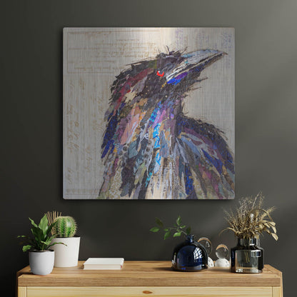 Luxe Metal Art 'Raven 2' by St. Hilaire Elizabeth, Metal Wall Art,24x24