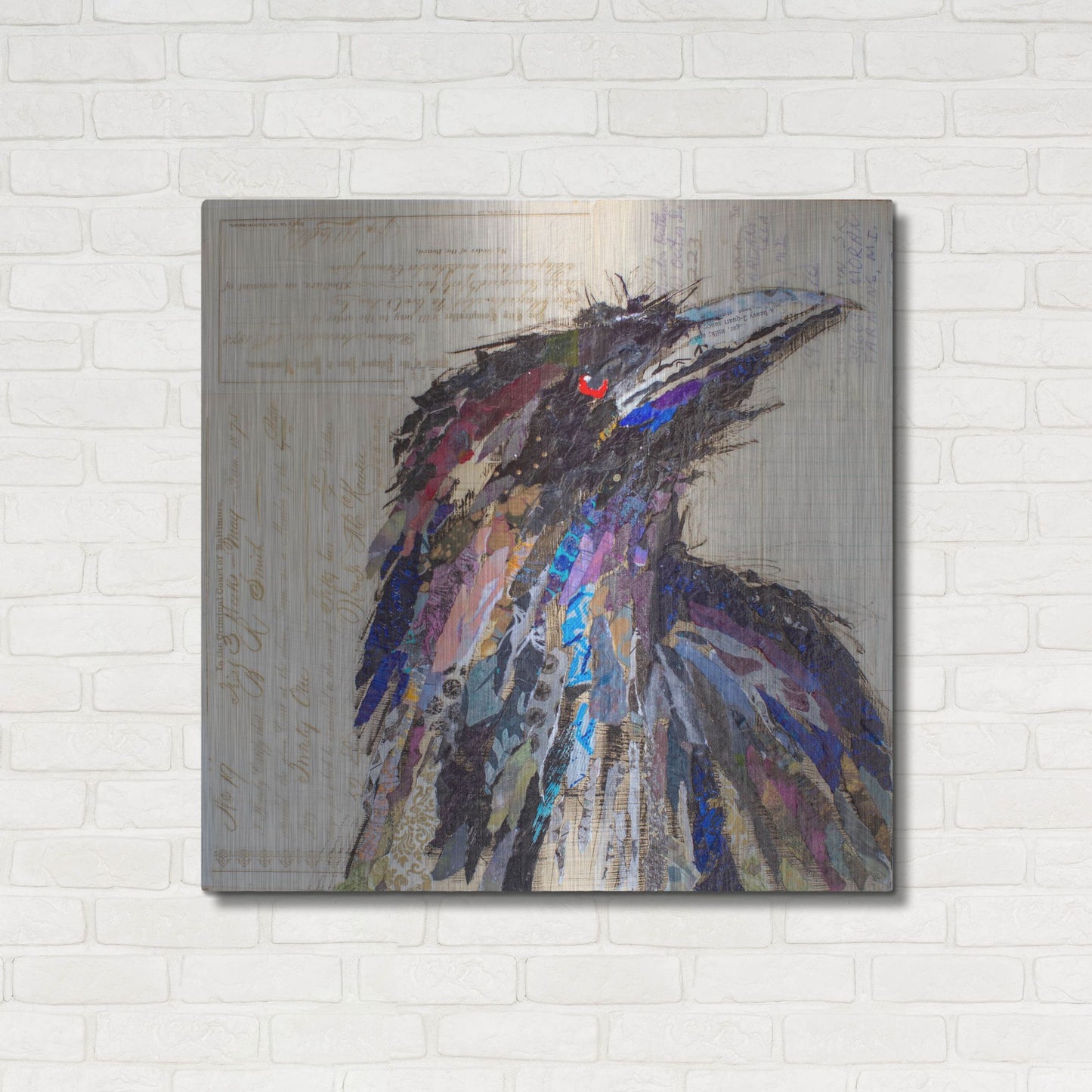 Luxe Metal Art 'Raven 2' by St. Hilaire Elizabeth, Metal Wall Art,36x36