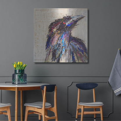 Luxe Metal Art 'Raven 2' by St. Hilaire Elizabeth, Metal Wall Art,36x36