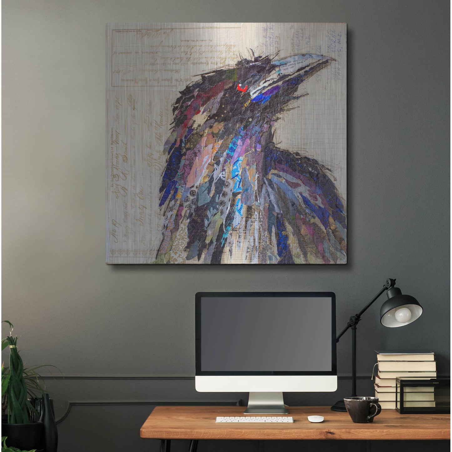 Luxe Metal Art 'Raven 2' by St. Hilaire Elizabeth, Metal Wall Art,36x36