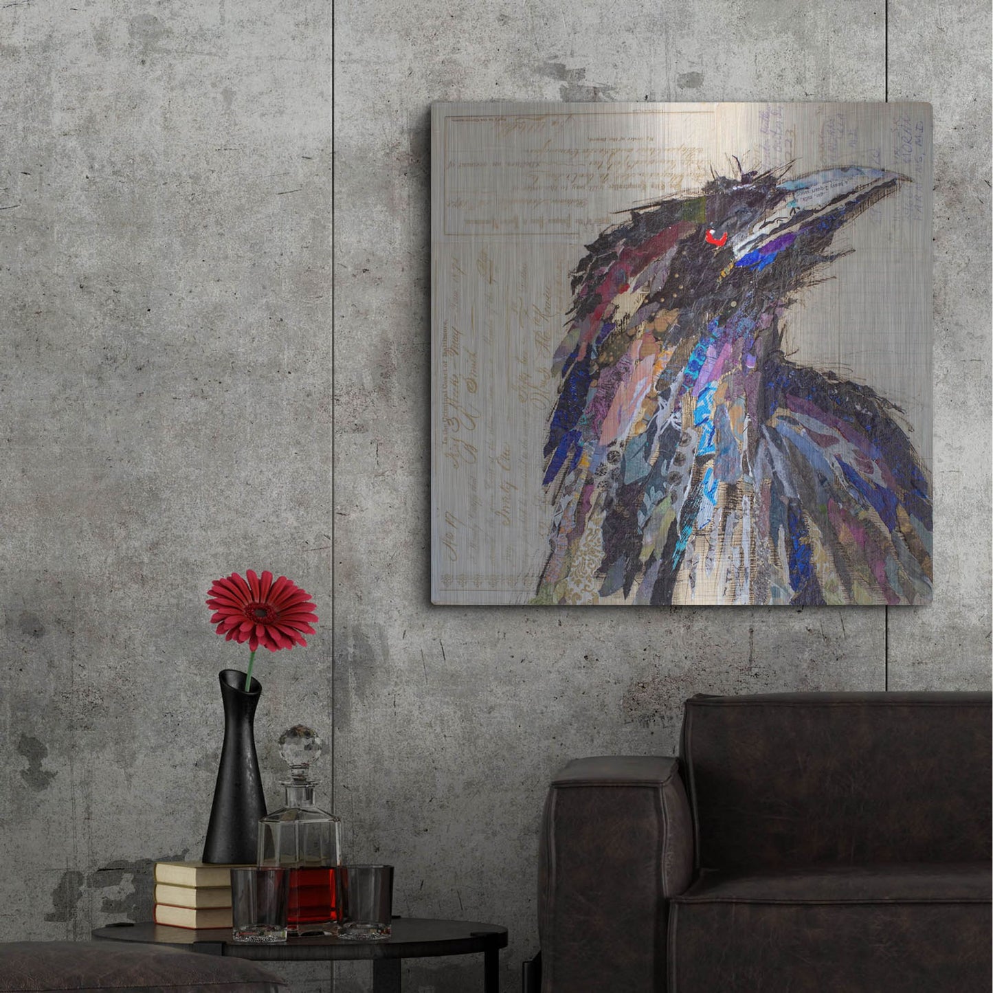 Luxe Metal Art 'Raven 2' by St. Hilaire Elizabeth, Metal Wall Art,36x36