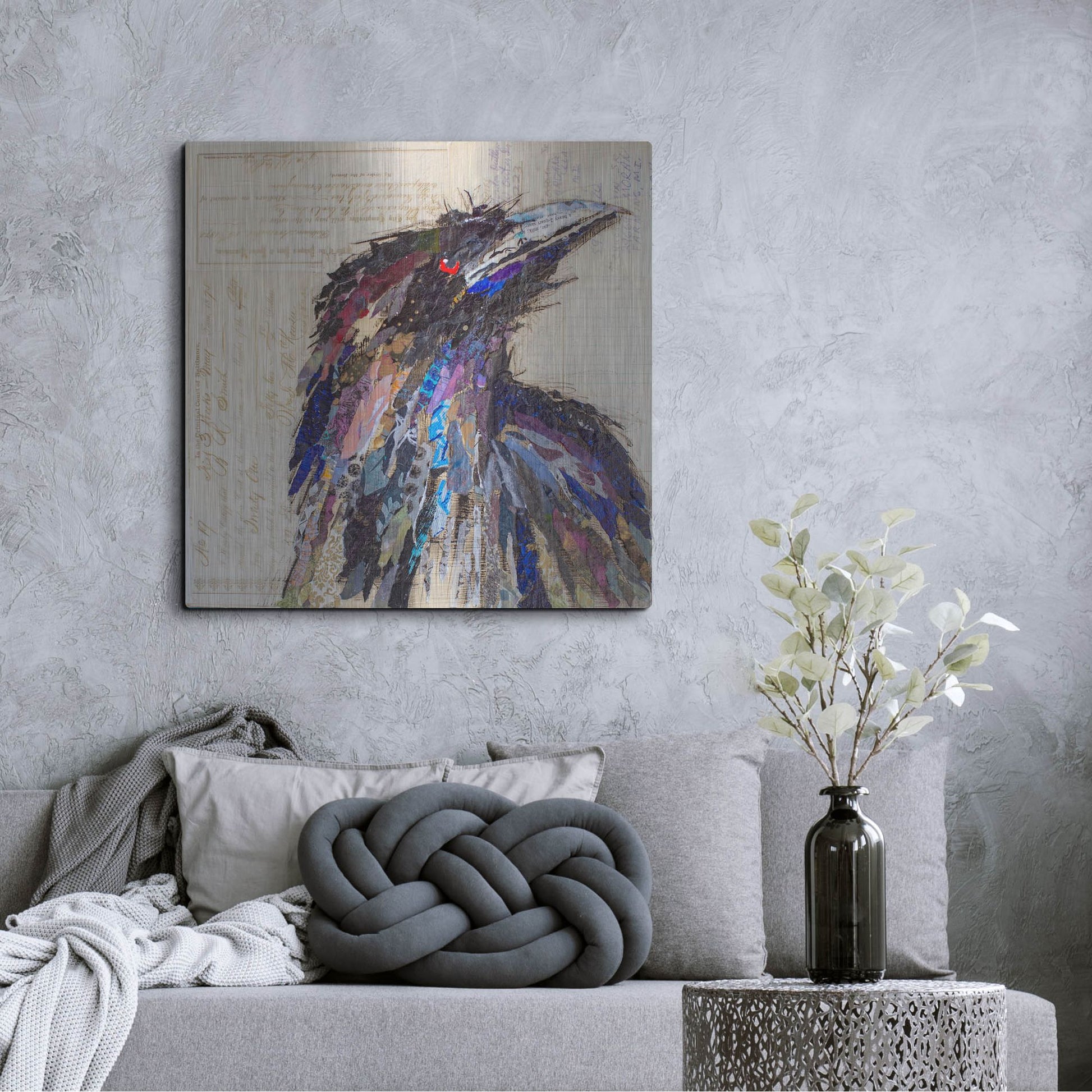 Luxe Metal Art 'Raven 2' by St. Hilaire Elizabeth, Metal Wall Art,36x36