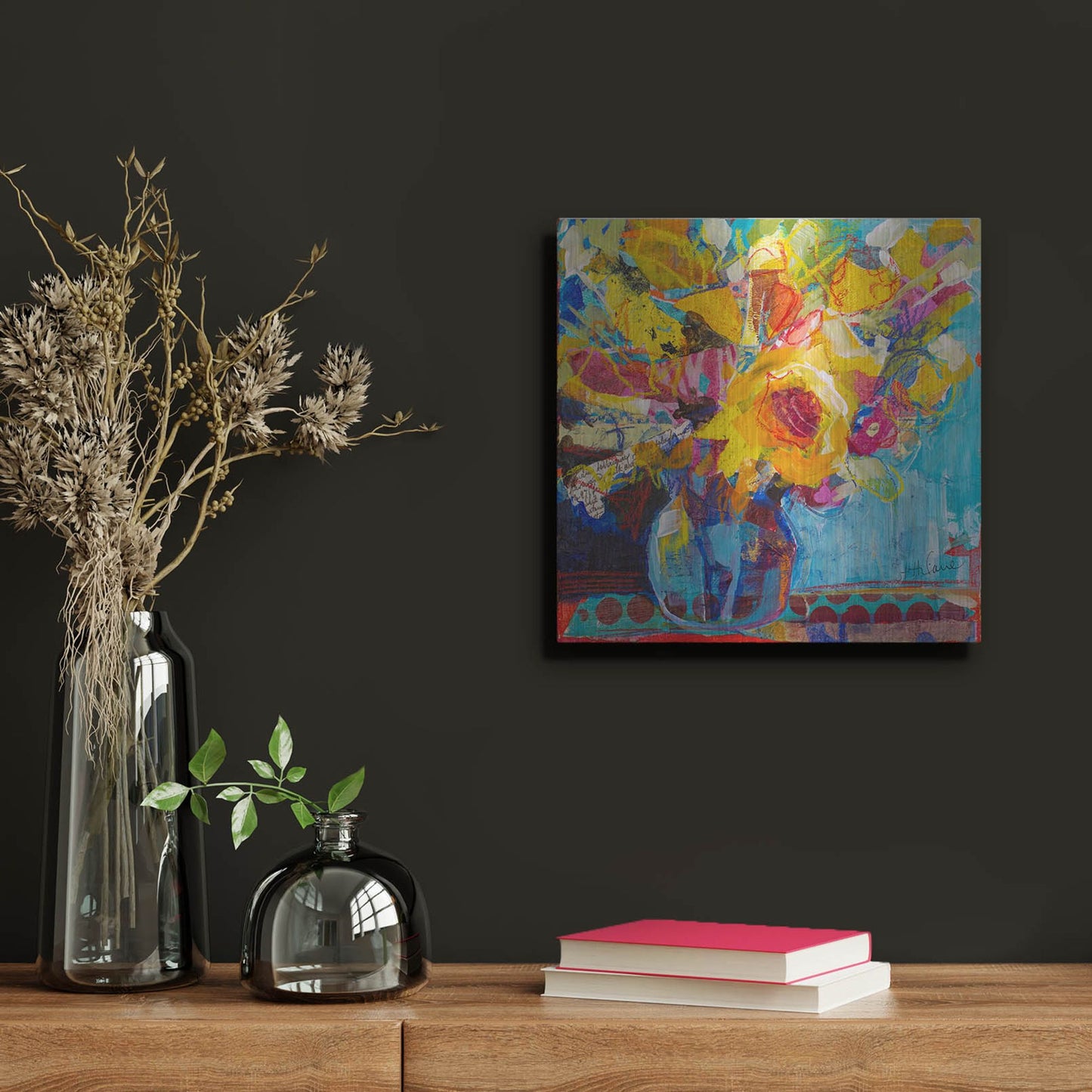 Luxe Metal Art 'Only In Dreams 3' by St. Hilaire Elizabeth, Metal Wall Art,12x12