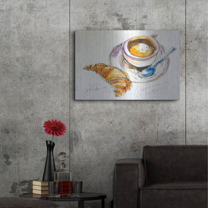 Luxe Metal Art 'Cappuccino e Cornetto' by St. Hilaire Elizabeth, Metal Wall Art,36x24