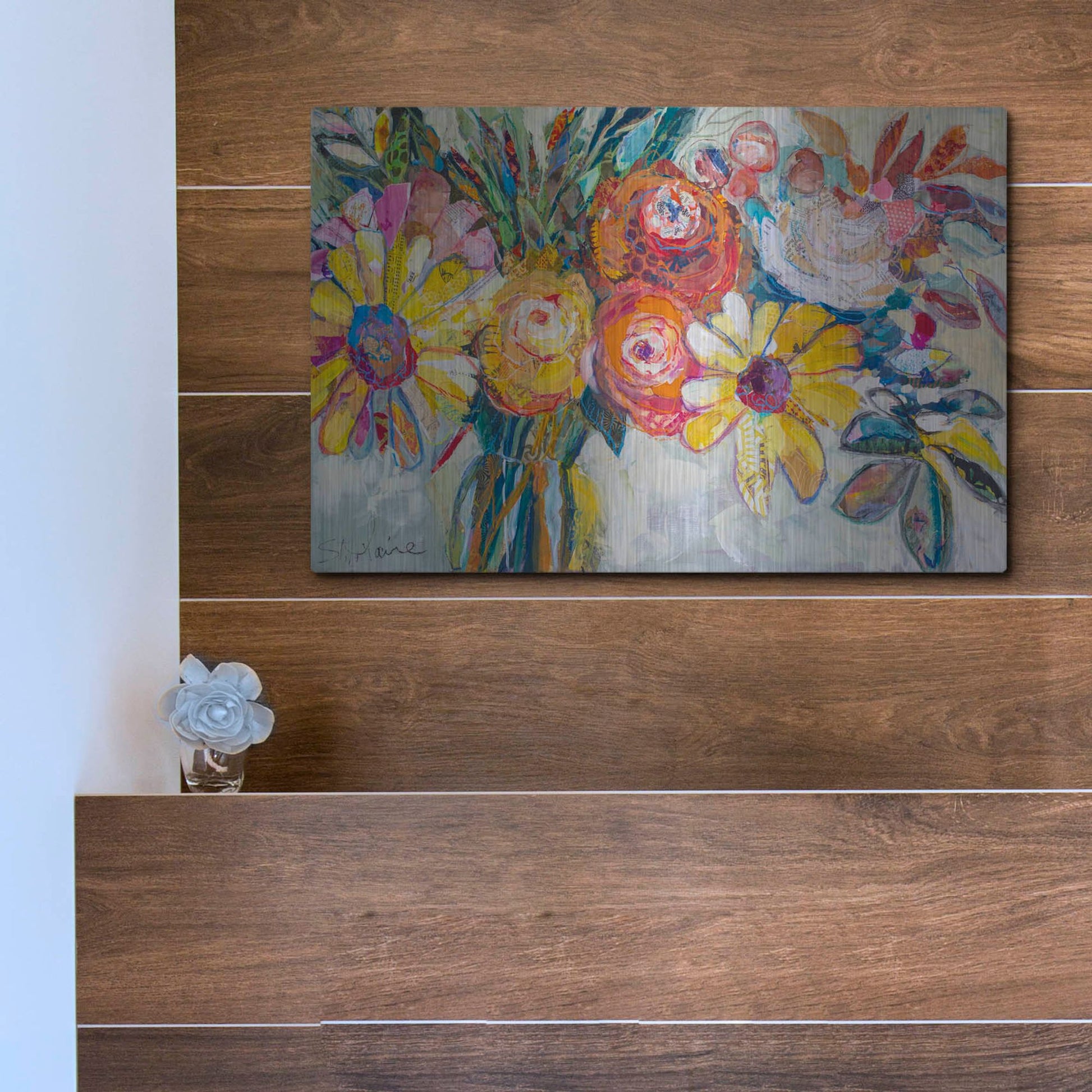 Luxe Metal Art 'Sunday Morning' by St. Hilaire Elizabeth, Metal Wall Art,16x12